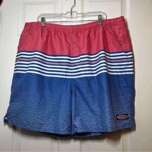 VINEYARD VINES Men's Red and Blue Swim Shorts Size XXL